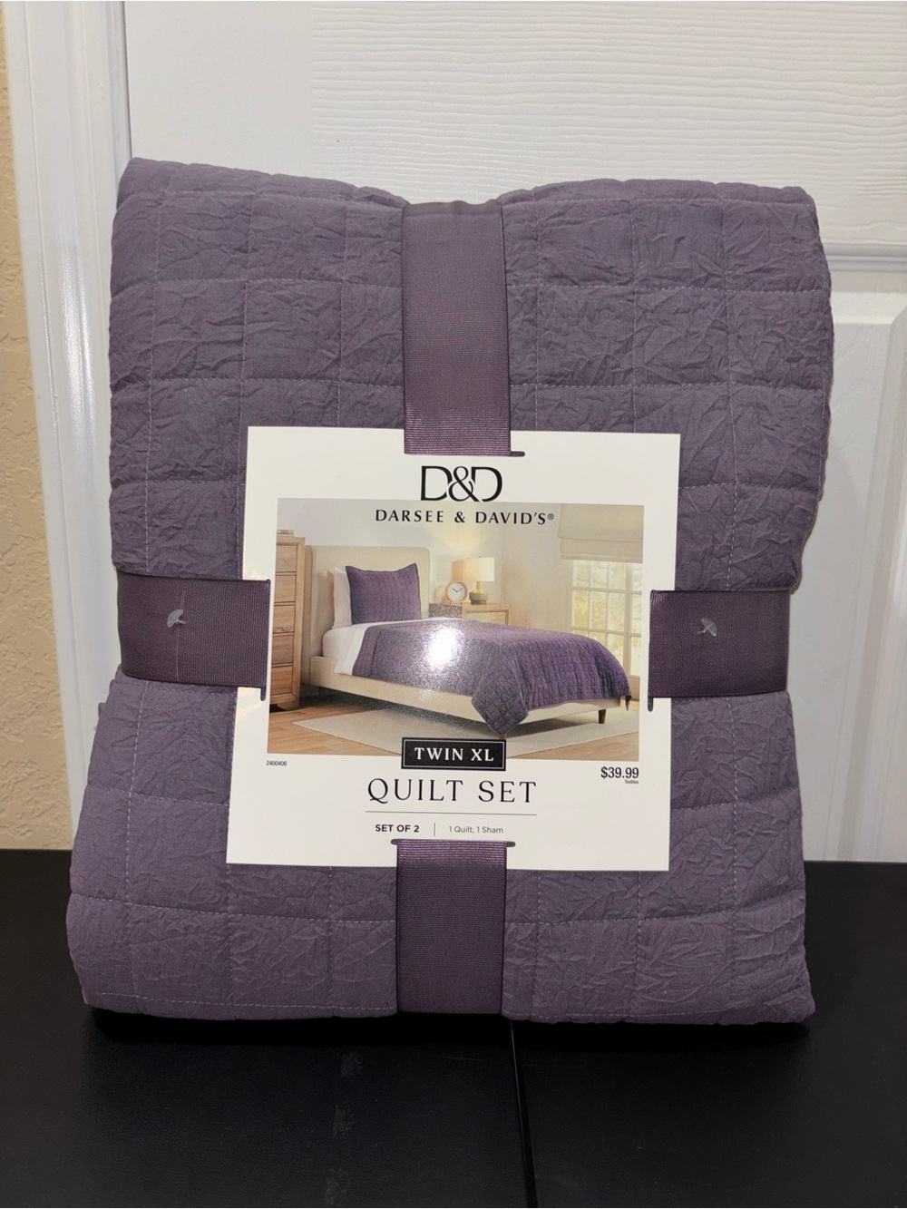 Purple Twin XL Quilt Set